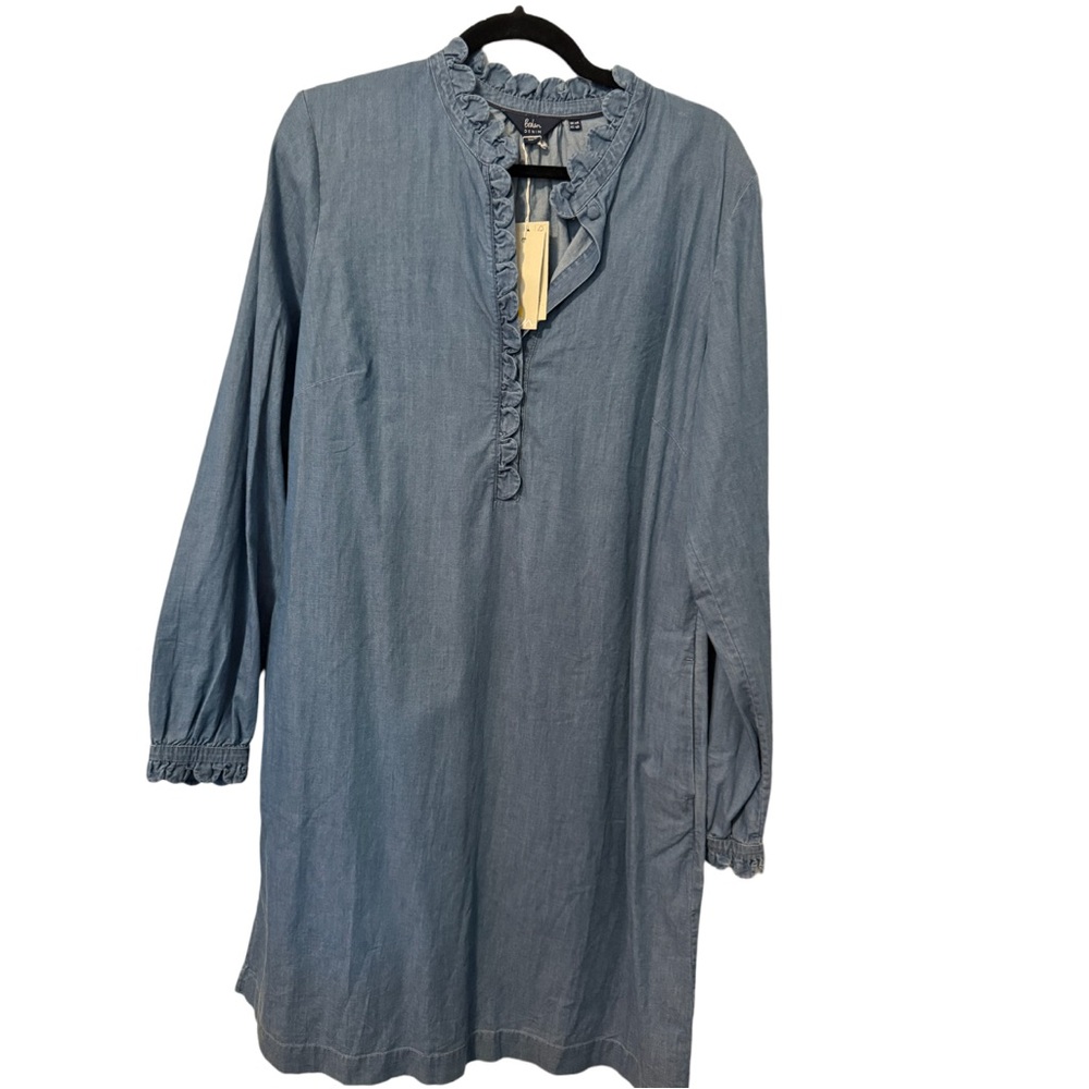 Boden Denim dress Ruffle detail